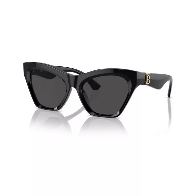 Burberry BE4420U300187 Óculos de sol de mulher, quadrados, armação preta, lentes cinzentas escuras, 55mm