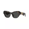 Burberry BE4423F411187 Óculos de sol de mulher, quadrados, armação preta, lentes cinzentas, 52mm