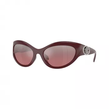 Óculos de sol cat-eye Versace VE4485-54877E para mulher, armação Havana, lentes degradê castanho-escuro, 59mm