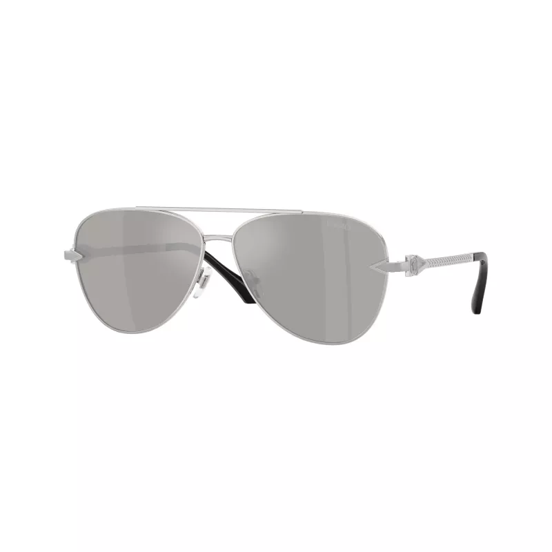 Óculos de sol de aviador Versace VE2283-10006G para homem preto/cinzento espelhado 61mm
