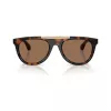 Óculos de sol retangulares Burberry BE4452U300273 para homem, armação Havana escuro, lentes castanhas, 53-21-145 mm