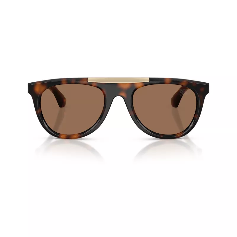Óculos de sol retangulares Burberry BE4452U300273 para homem, armação Havana escuro, lentes castanhas, 53-21-145 mm