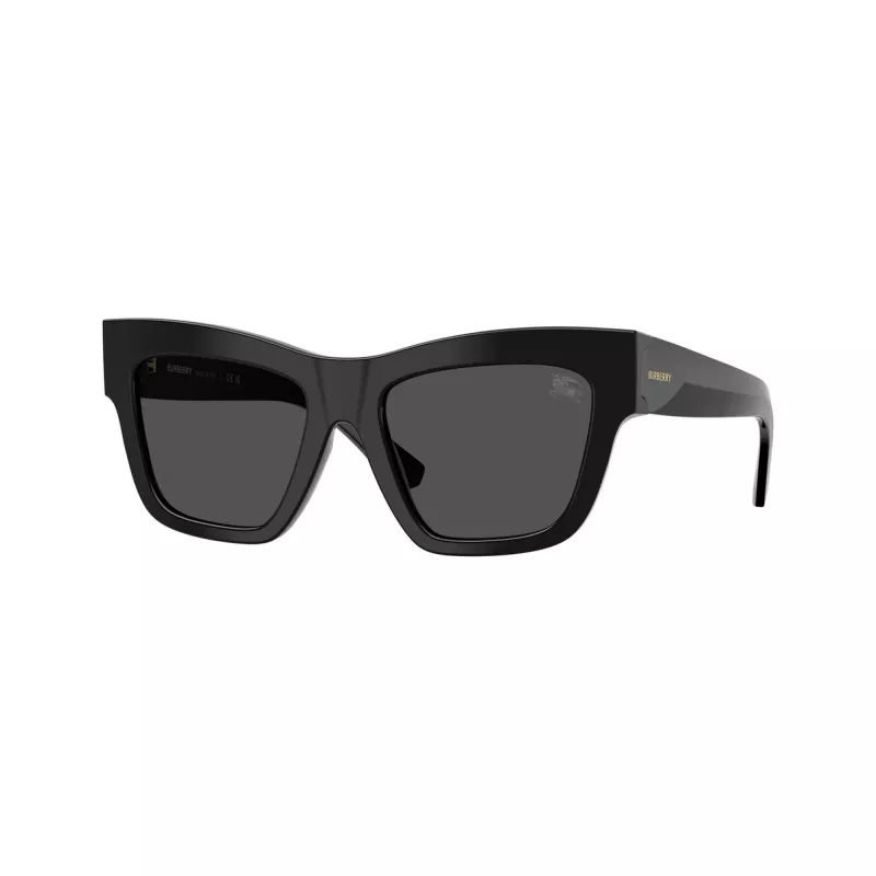 Óculos de sol cat-eye Burberry BE4449F300187 para mulher, armação preta, lentes cinzentas, 53/19/140 mm
