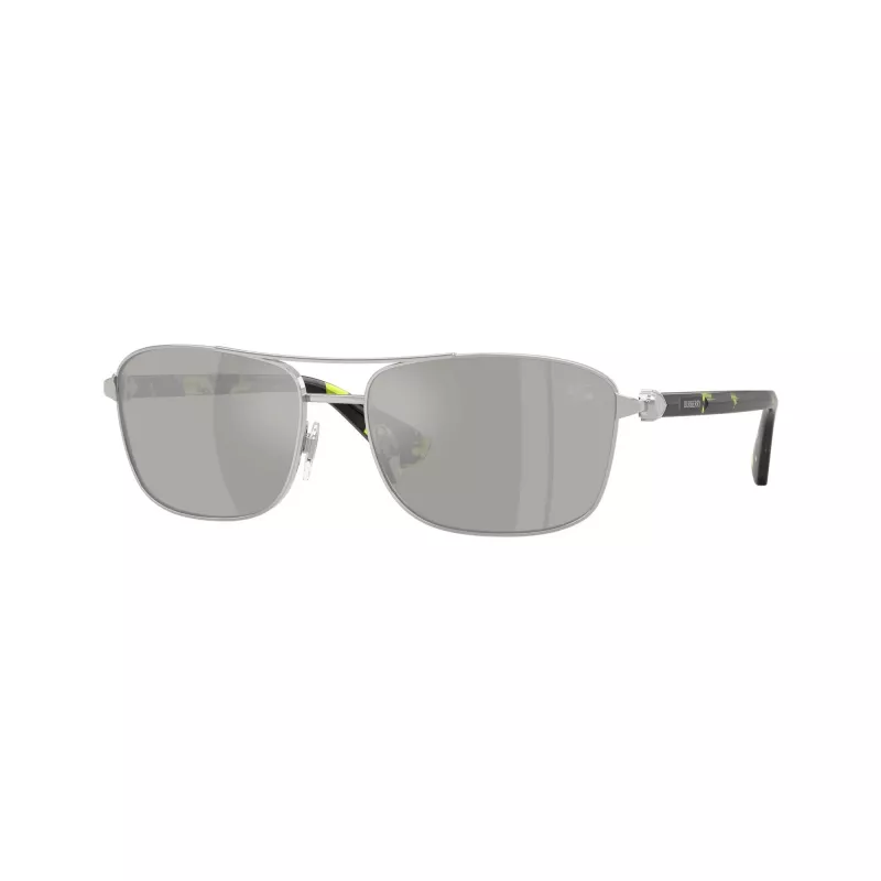 Óculos de sol de aviador Burberry BE3163-10056G para homem, armação preta, lentes degradê cinzentas, 60/17/140 mm