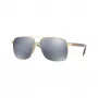 Óculos de sol de piloto Versace VE2174-1002Z3 para homem, armação preta, lentes espelhadas cinzentas, 59/13/145 mm