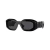 Óculos de sol retangulares Versace VE4425U536087 para homem, armação cinzento transparente, lentes cinzento escuro, 54-18-145