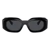 Óculos de sol retangulares Versace VE4425U536087 para homem, armação cinzento transparente, lentes cinzento escuro, 54-18-145