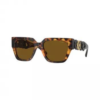 Óculos de sol cat-eye Versace VE4409-511983 para mulher, armação Havana, lentes cinzento escuro degradê, 54 mm