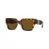 Óculos de sol cat-eye Versace VE4409-511983 para mulher, armação Havana, lentes cinzento escuro degradê, 54 mm
