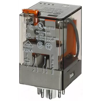 Relé industrial Finder 12 VAC 2,2 VA DPDT 10A 250VAC 2 CO encaixável 60.12.8.012.0040