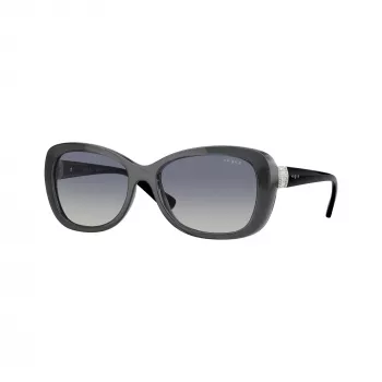 Óculos de sol Vogue VO2943SB31324 para mulher, formato cat-eye, armação rosa transparente, lentes rosa espelhadas, 55mm