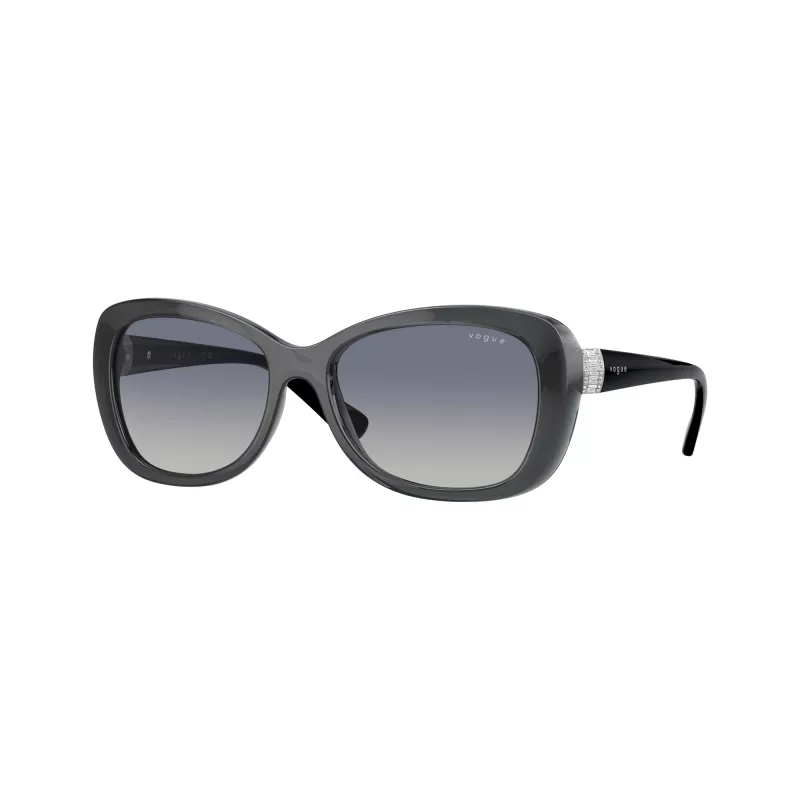 Óculos de sol Vogue VO2943SB31324 para mulher, formato cat-eye, armação rosa transparente, lentes rosa espelhadas, 55mm