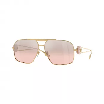 Óculos de sol Versace VE2269-10027E para mulher, armação dourada clara, lentes castanhas degradê, 60/14/140 mm