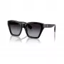 Burberry BE439130018G5 óculos de sol de mulher, quadrados, acetato, armação preta, lentes cinzentas degradê, 54mm
