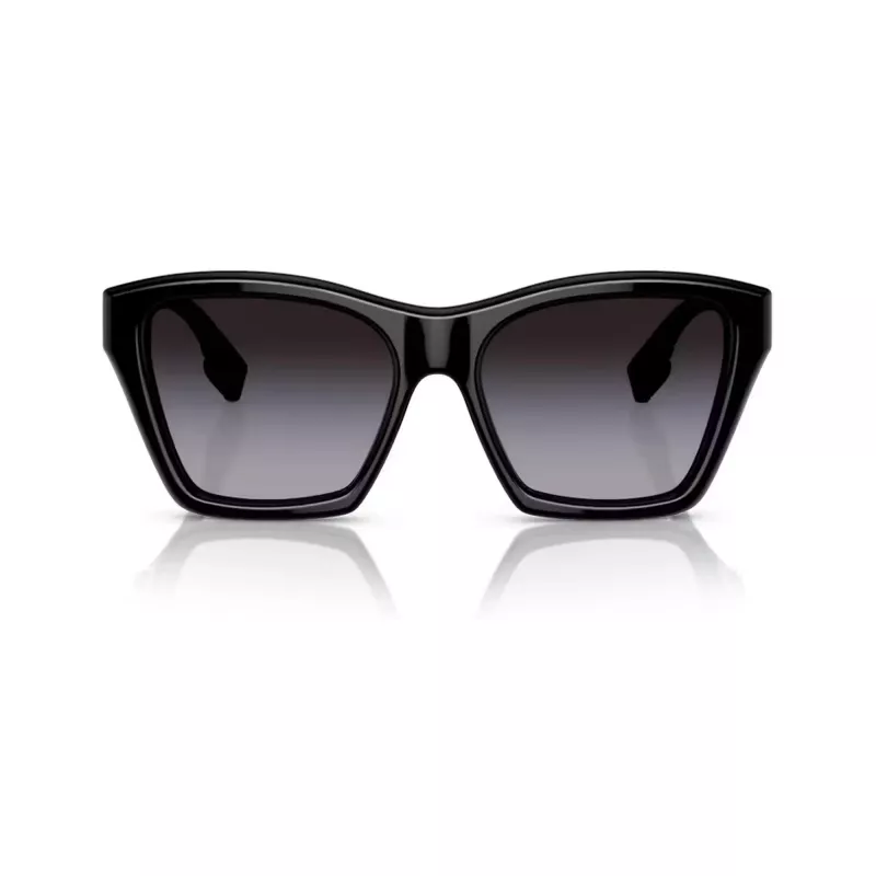 Burberry BE439130018G5 óculos de sol de mulher, quadrados, acetato, armação preta, lentes cinzentas degradê, 54mm