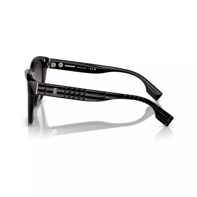 Burberry BE439130018G5 óculos de sol de mulher, quadrados, acetato, armação preta, lentes cinzentas degradê, 54mm