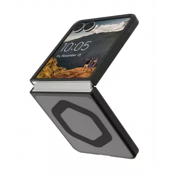 UAG Urban Armor Gear Mouve Capa com módulo magnético para Samsung Galaxy Z Flip8 – cinzento claro (transparente cinza)/preto 214561113131