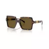 Versace VE4441-108-73 óculos de sol de mulher - armação Havana, lentes castanhas, 55mm