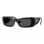 Versace mulher VE4481-GB1-87 óculos de sol quadrados, armação preta, lentes cinzentas, 54mm