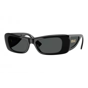 Versace mulher VE4481-GB1-87 óculos de sol quadrados, armação preta, lentes cinzentas, 54mm