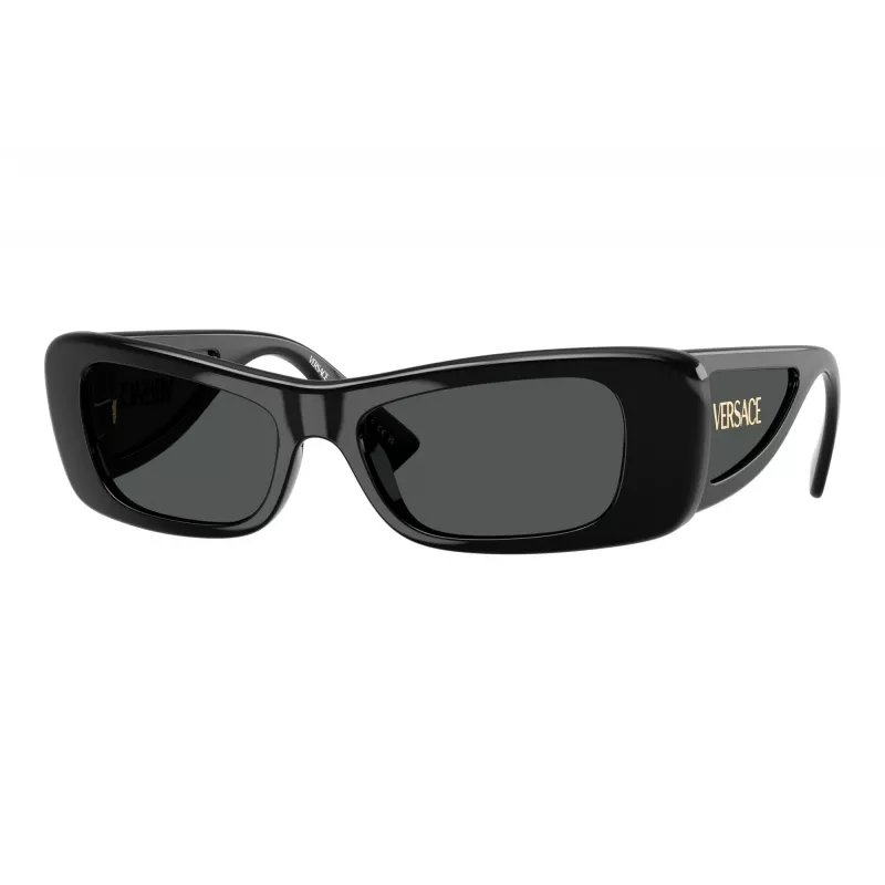 Versace mulher VE4481-GB1-87 óculos de sol quadrados, armação preta, lentes cinzentas, 54mm