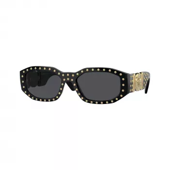 Versace unissexo VE4361 óculos de sol – armação preta, lentes cinzentas, 53/18/140 mm VE4361-539787
