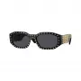 Versace unissexo VE4361 óculos de sol – armação preta, lentes cinzentas, 53/18/140 mm VE4361-539787