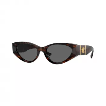 Versace VE4454-542987 Óculos de sol de mulher Cat-Eye, Havana/Cinzento-escuro, 55mm