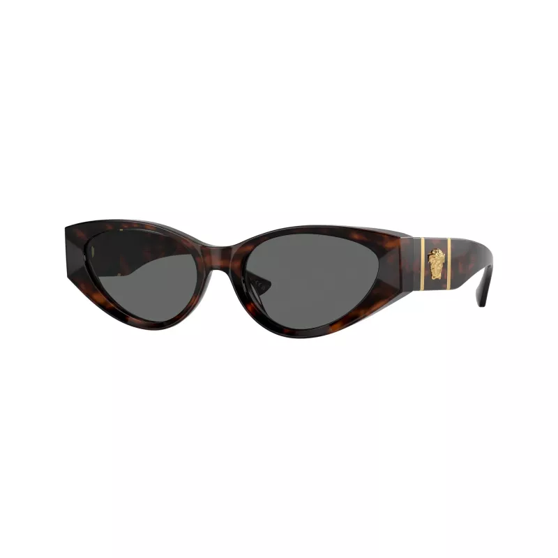 Versace VE4454-542987 Óculos de sol de mulher Cat-Eye, Havana/Cinzento-escuro, 55mm