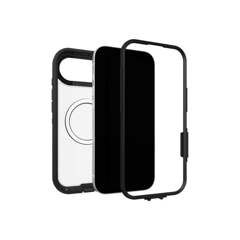 OtterBox Defender Series Pro XT Capa traseira para Apple iPhone Air - Compatível com MagSafe, Dark Side (Transparente/Preto) 77-98498