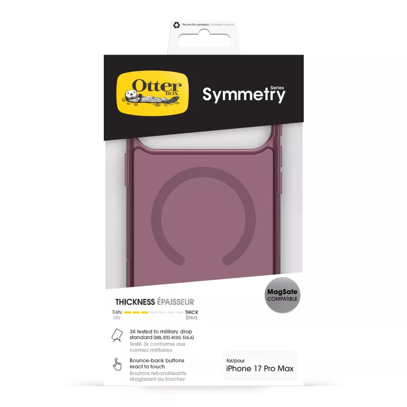 OtterBox Symmetry Clear MagSafe Camera Control Capa para iPhone 17 Pro Max Rosa (77-98872)