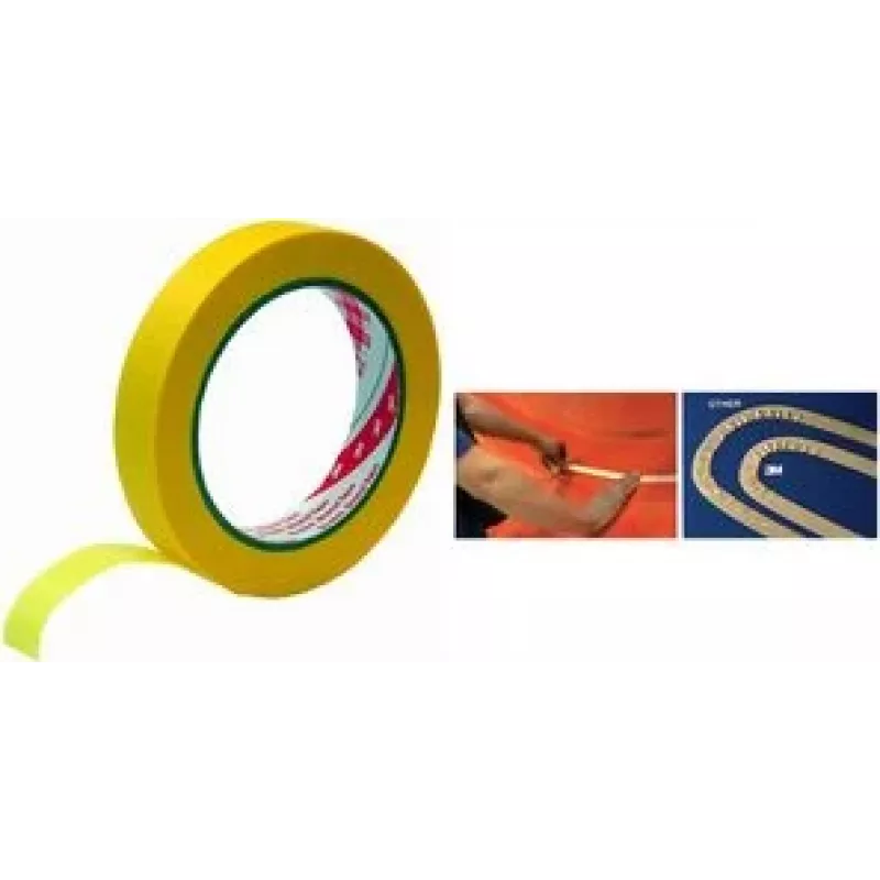 3M Painter's Masking Tape 244 Gold, 24 mm x 50 m, 0,08 mm, extra fino e adaptável para pintura profissional - 1 rolo 2442450