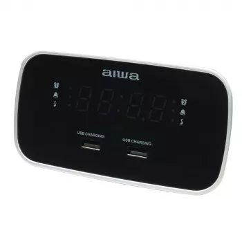 AIWA CRU-19RD rádio-despertador vermelho com sintonizador FM/AM, alarme duplo, soneca, temporizador de sono, visor LED, backup por pilha