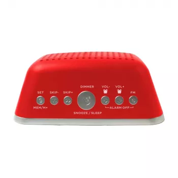 AIWA CRU-19RD rádio-despertador vermelho com sintonizador FM/AM, alarme duplo, soneca, temporizador de sono, visor LED, backup por pilha