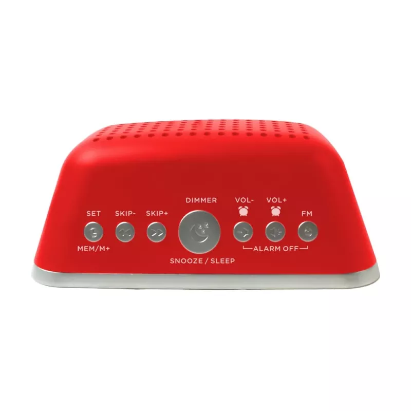 AIWA CRU-19RD rádio-despertador vermelho com sintonizador FM/AM, alarme duplo, soneca, temporizador de sono, visor LED, backup por pilha