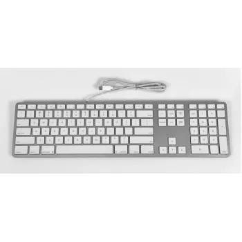 Matias teclado USB-C com fio para Mac – prateado – versão U.S. (FK316CS)