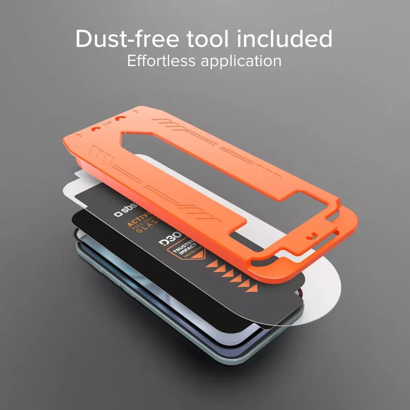 SBS Mobile película protetora de ecrã em vidro temperado para Samsung Galaxy A36 – dureza 9H, Full-Cover 3D com borda curva, revestimento oleofóbico, sem bolhas, 0,3 mm, pack de 1 TEAPPLD3OSAA36