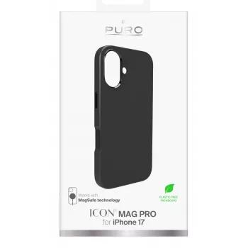 Capa PURO Icon para Apple iPhone 17, compatível com MagSafe, preto (PUIPC1763ICONMPBLK)