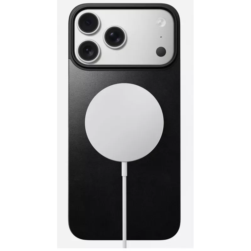 Capa traseira magnética em couro NOMAD para iPhone 17 Pro Max compatível com MagSafe, couro Horween (preto)
