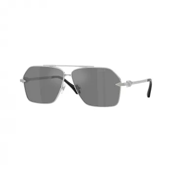 Óculos de sol de homem Versace VE2284-10006G, armação preta, lentes cinzentas, 63mm