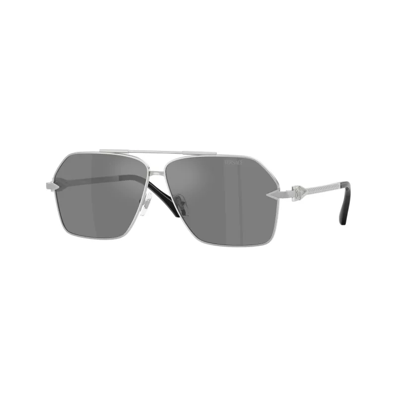 Óculos de sol de homem Versace VE2284-10006G, armação preta, lentes cinzentas, 63mm