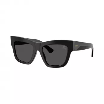 Óculos de sol de mulher Burberry BE4449-300187 Cat-Eye, armação preta, lentes cinzentas degradê, 53mm