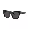 Óculos de sol de mulher Burberry BE4449-300187 Cat-Eye, armação preta, lentes cinzentas degradê, 53mm