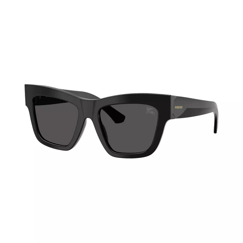 Óculos de sol de mulher Burberry BE4449-300187 Cat-Eye, armação preta, lentes cinzentas degradê, 53mm
