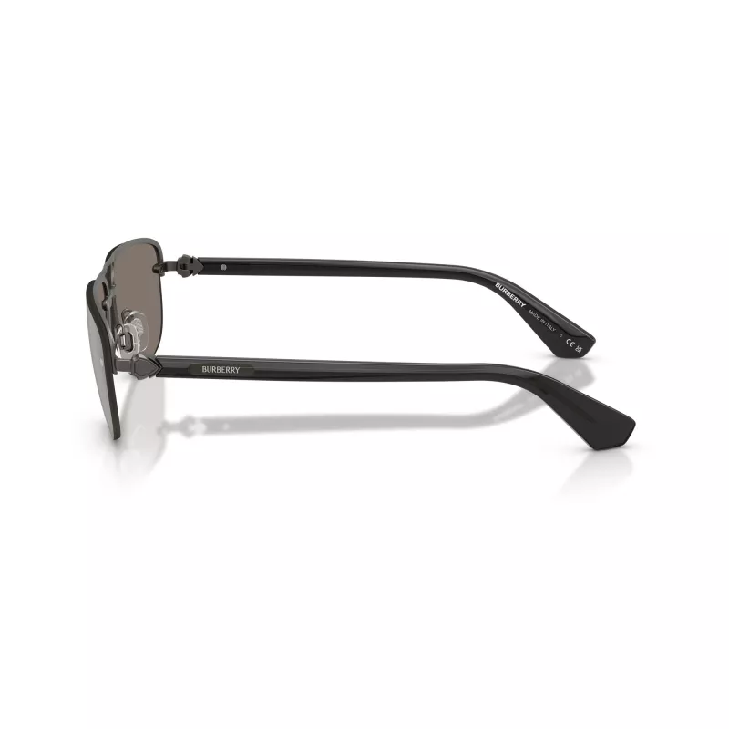 Óculos de sol de homem Burberry BE3164-13166G Pilot, armação preta, lentes cinzentas degradê, 62mm