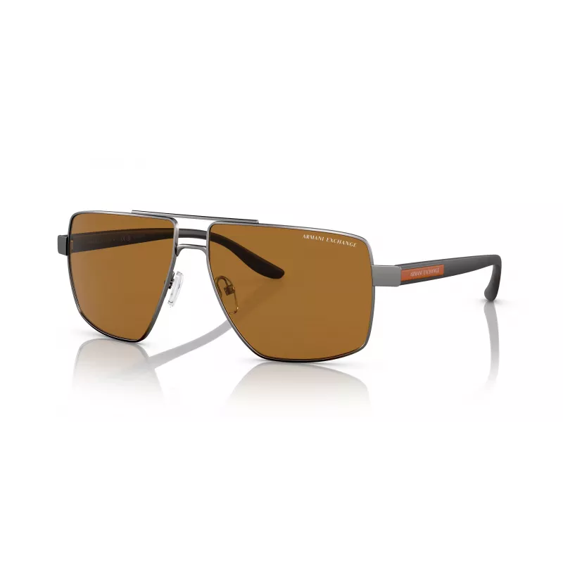 Óculos de sol de homem Armani Exchange AX2037S 600383 Polarized Pilot, preto mate/cinzento, 60mm