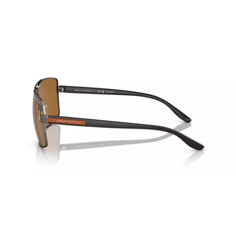 Óculos de sol de homem Armani Exchange AX2037S 600383 Polarized Pilot, preto mate/cinzento, 60mm