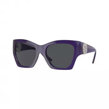 Óculos de sol de mulher Versace VE4452-541987, armação Cat-Eye preta, lentes cinzentas, 55/19/135 mm