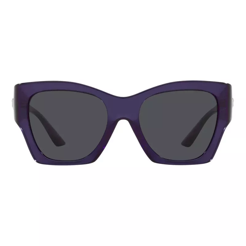 Óculos de sol de mulher Versace VE4452-541987, armação Cat-Eye preta, lentes cinzentas, 55/19/135 mm