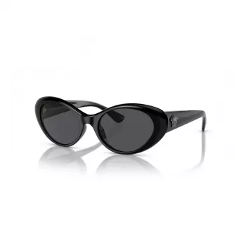 Óculos de sol de mulher Versace VE4455U GB1/87 Cat-Eye, armação preta, lentes cinzentas, 53-19-140 mm